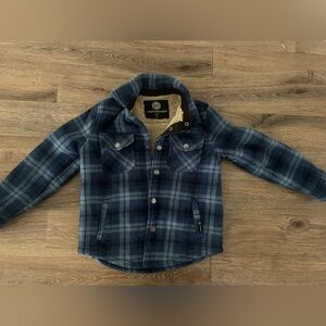 Kids Navy Checkered Jacket sz 6/7
